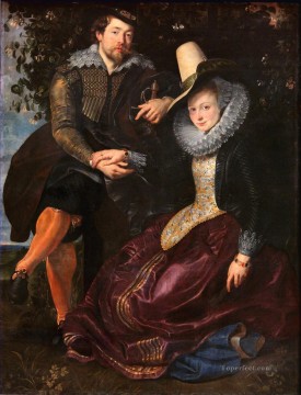 Brant Oil Painting - The Artist and His First Wife Isabella Brant in the Honeysuckle Bower Baroque Rubens